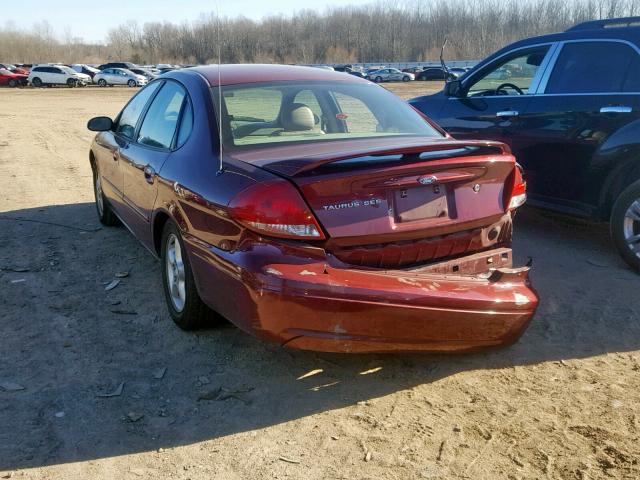 1FAFP55U34A142363 - 2004 FORD TAURUS SES MAROON photo 3