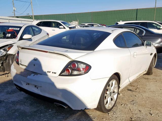 KMHHN66F27U241687 - 2007 HYUNDAI TIBURON GT WHITE photo 4