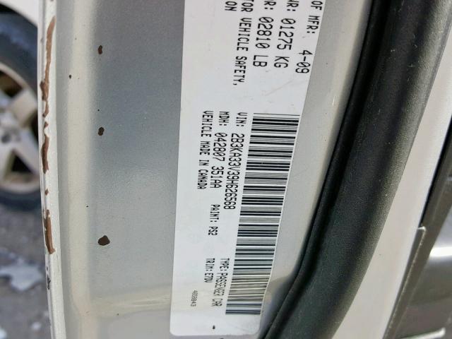 2B3KA33V39H626568 - 2009 DODGE CHARGER SX SILVER photo 10