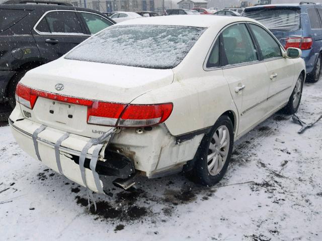 KMHFC46F56A046300 - 2006 HYUNDAI AZERA SE WHITE photo 4