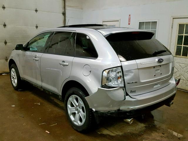 2FMDK4JCXEBA82218 - 2014 FORD EDGE SEL SILVER photo 3