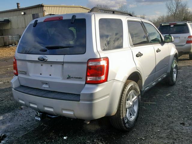 1FMCU4K36BKC02666 - 2011 FORD ESCAPE HYB SILVER photo 4