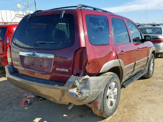 4F2YZ04104KM21187 - 2004 MAZDA TRIBUTE LX RED photo 4