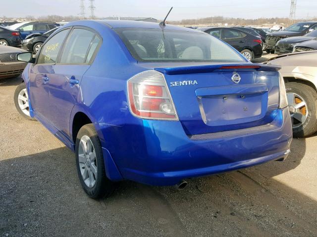 3N1AB6APXBL685811 - 2011 NISSAN SENTRA 2.0 BLUE photo 3