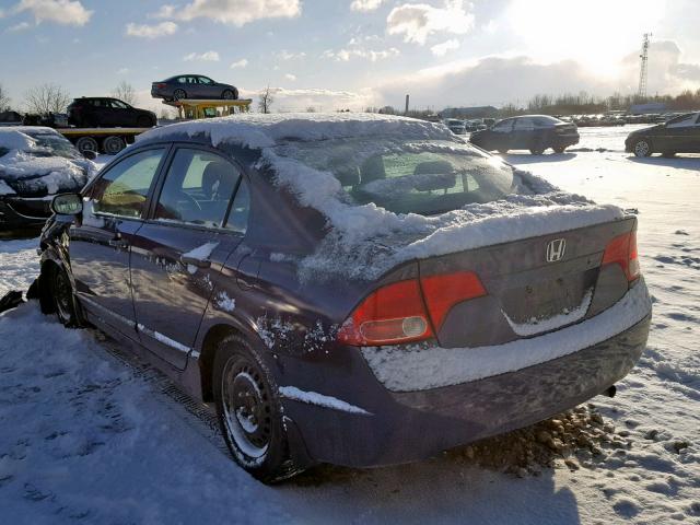 2HGFA16327H021177 - 2007 HONDA CIVIC DX BLUE photo 3