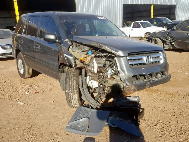 5FNYF28157B025840 - 2007 HONDA PILOT LX GRAY photo 1