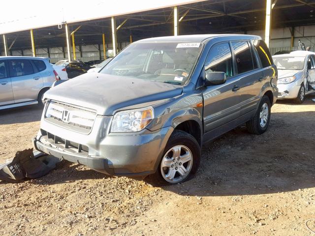 5FNYF28157B025840 - 2007 HONDA PILOT LX GRAY photo 2