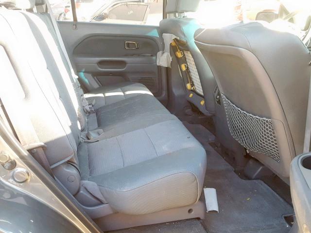 5FNYF28157B025840 - 2007 HONDA PILOT LX GRAY photo 6