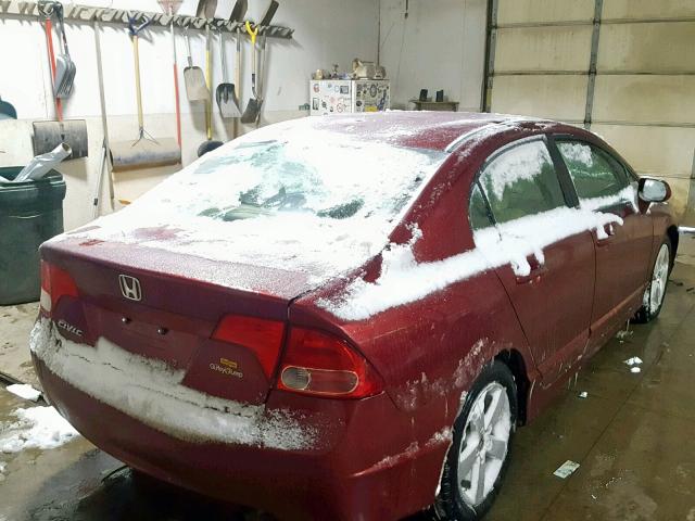 1HGFA169X8L016947 - 2008 HONDA CIVIC EXL 红色 照片 4