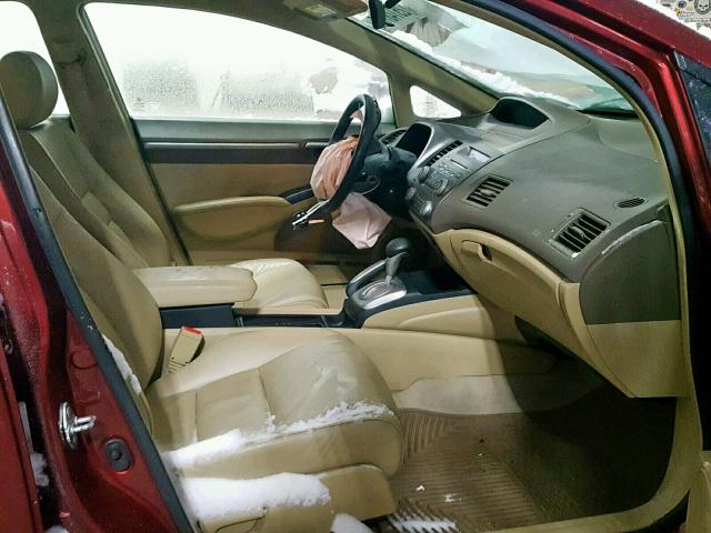 1HGFA169X8L016947 - 2008 HONDA CIVIC EXL 红色 照片 5