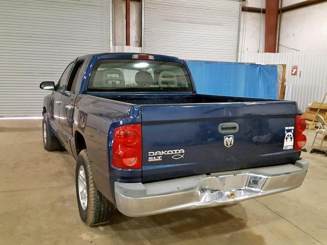 1D7HE48K76S533077 - 2006 DODGE DAKOTA QUA BLUE photo 3