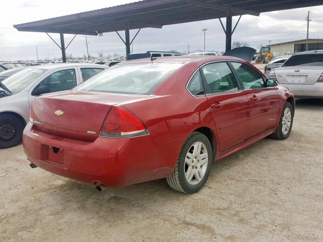 2G1WB5E31E1121810 - 2014 CHEVROLET IMPALA LIM RED photo 4