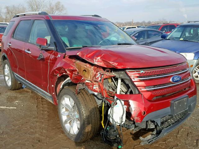 1FM5K8F85DGA29496 - 2013 FORD EXPLORER L RED photo 1