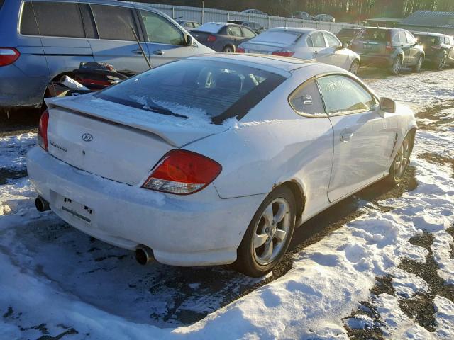 KMHHM65D55U168380 - 2005 HYUNDAI TIBURON WHITE photo 4