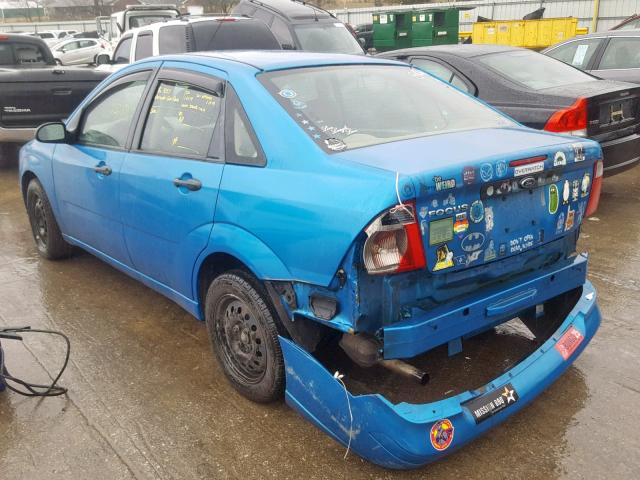 1FAHP34N37W333991 - 2007 FORD FOCUS ZX4 BLUE photo 3