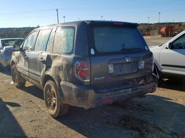 5FNYF18166B027623 - 2006 HONDA PILOT LX CHARCOAL photo 3