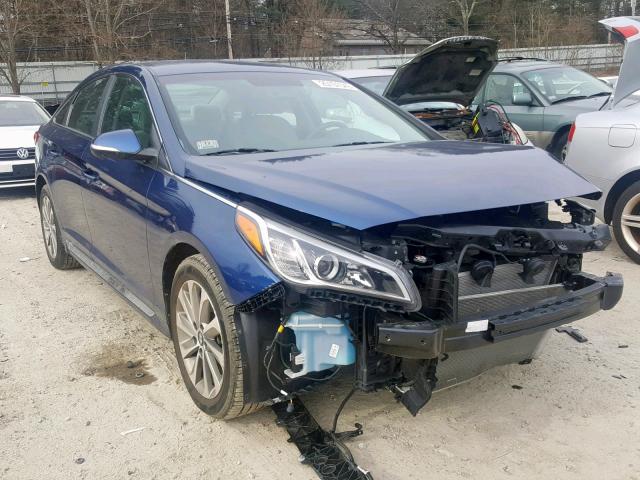 5NPE34AF8GH264412 - 2016 HYUNDAI SONATA SPO BLUE photo 1