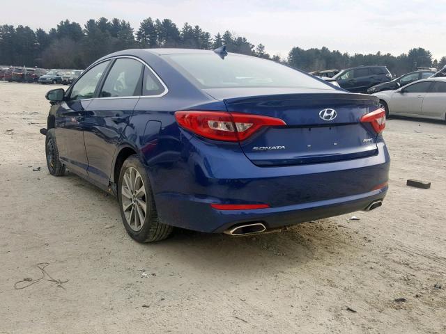 5NPE34AF8GH264412 - 2016 HYUNDAI SONATA SPO BLUE photo 3