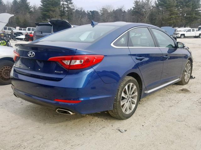 5NPE34AF8GH264412 - 2016 HYUNDAI SONATA SPO BLUE photo 4