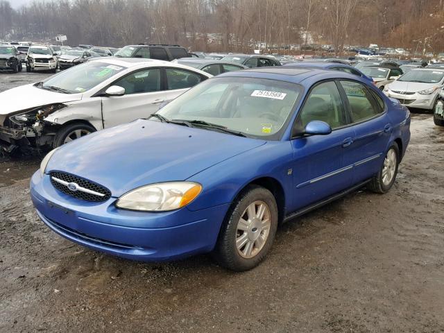 1FAHP56S23A129155 - 2003 FORD TAURUS SEL BLUE photo 2