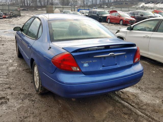 1FAHP56S23A129155 - 2003 FORD TAURUS SEL BLUE photo 3