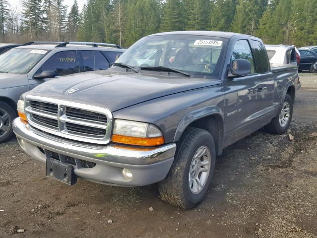 1B7GL42X02S528930 - 2002 DODGE DAKOTA SLT GRAY photo 2