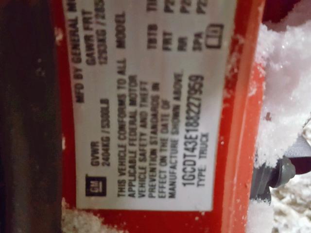 1GCDT43E188227959 - 2008 CHEVROLET COLORADO L RED photo 10