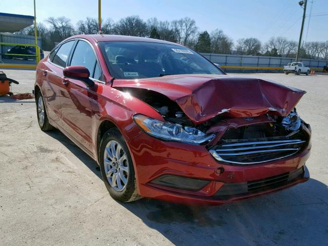 3FA6P0G77JR183929 - 2018 FORD FUSION S MAROON photo 1