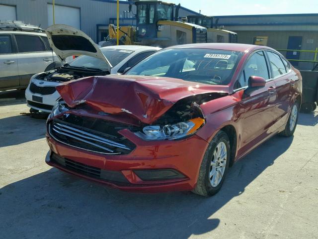 3FA6P0G77JR183929 - 2018 FORD FUSION S MAROON photo 2