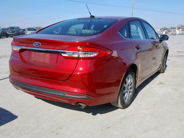 3FA6P0G77JR183929 - 2018 FORD FUSION S MAROON photo 4