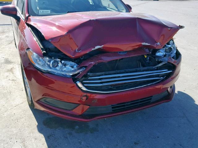 3FA6P0G77JR183929 - 2018 FORD FUSION S MAROON photo 9