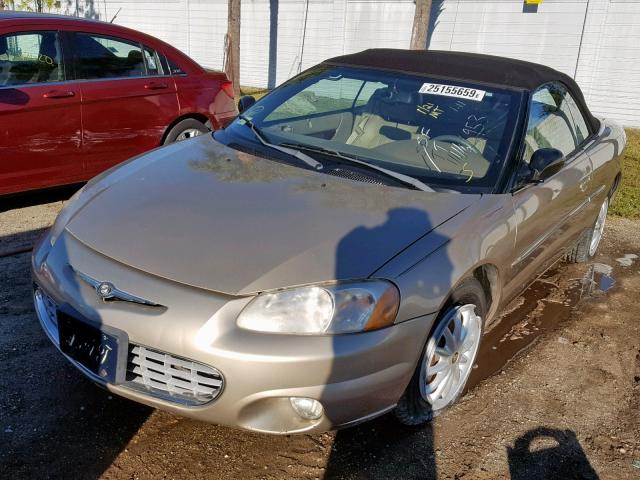 1C3EL55R52N296953 - 2002 CHRYSLER SEBRING LX GOLD photo 2