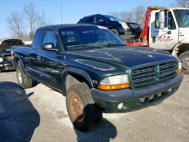 1B7GG22X0YS554381 - 2000 DODGE DAKOTA GREEN photo 1