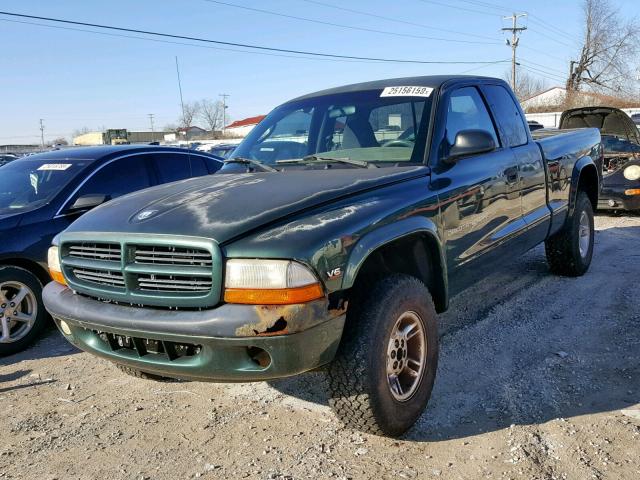 1B7GG22X0YS554381 - 2000 DODGE DAKOTA GREEN photo 2