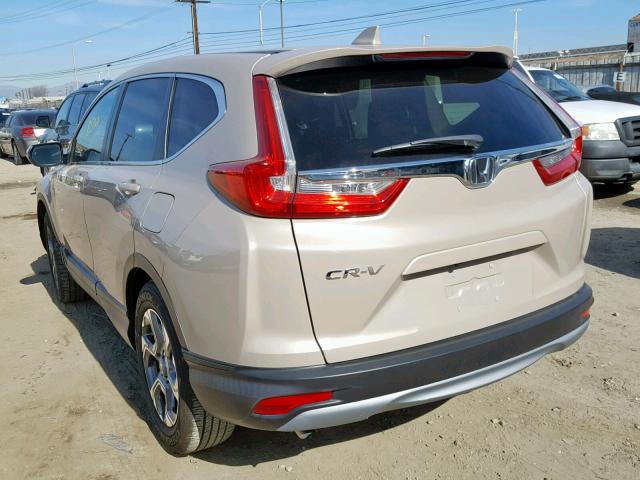 5J6RW1H82HL004559 - 2017 HONDA CR-V EXL BEIGE photo 3