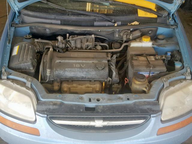 KL1TD52625B471019 - 2005 CHEVROLET AVEO BASE Mavi foto 7