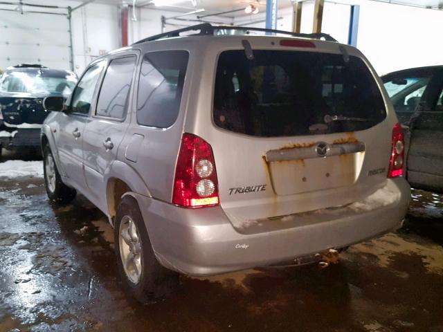 4F2CZ96115KM13581 - 2005 MAZDA TRIBUTE S SILVER photo 3