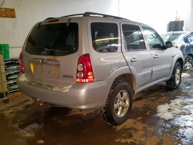 4F2CZ96115KM13581 - 2005 MAZDA TRIBUTE S SILVER photo 4