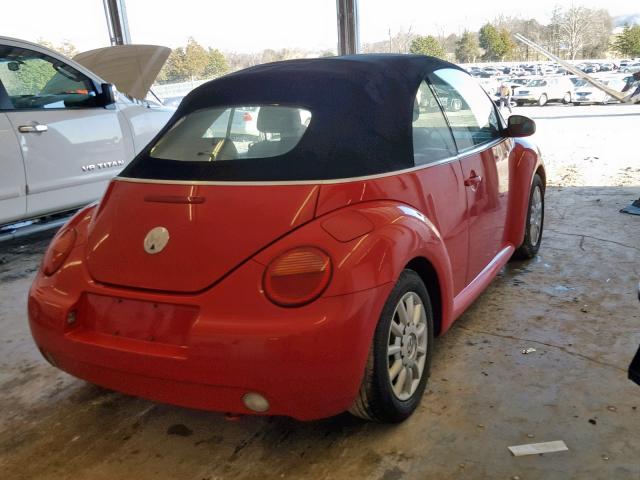3VWCM31Y04M311936 - 2004 VOLKSWAGEN NEW BEETLE RED photo 4