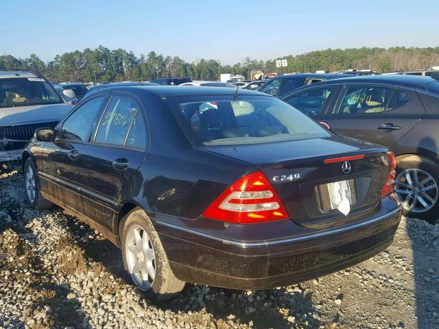 WDBRF61J72F295712 - 2002 MERCEDES-BENZ C 240 BLACK photo 3