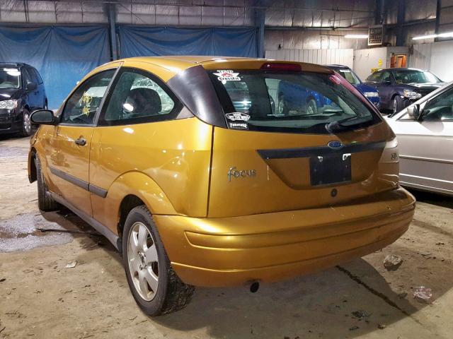 3FAFP31351R108248 - 2001 FORD FOCUS ZX3 YELLOW photo 3