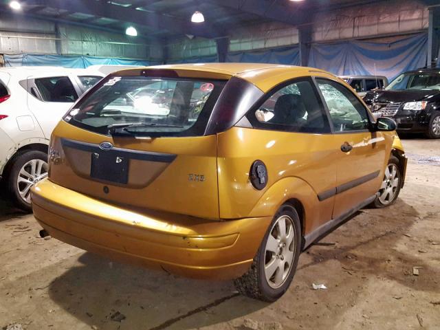 3FAFP31351R108248 - 2001 FORD FOCUS ZX3 YELLOW photo 4