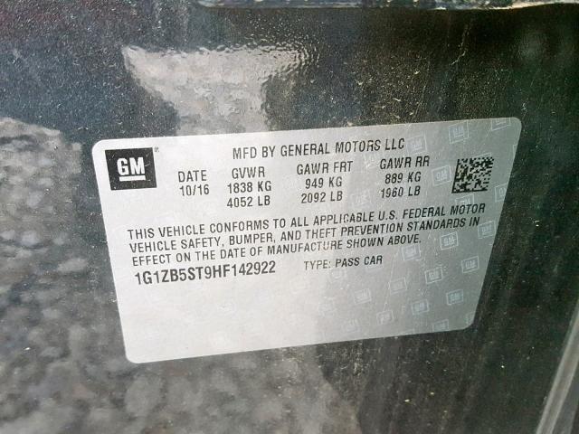 1G1ZB5ST9HF142922 - 2017 CHEVROLET MALIBU LS GRAY photo 10