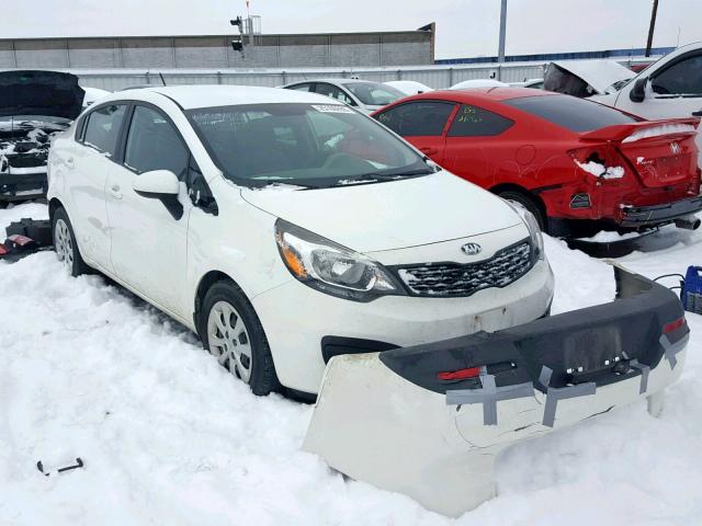 KNADM4A38E6416708 - 2014 KIA RIO LX WHITE photo 1