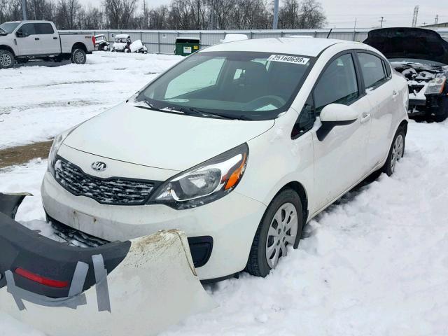 KNADM4A38E6416708 - 2014 KIA RIO LX WHITE photo 2