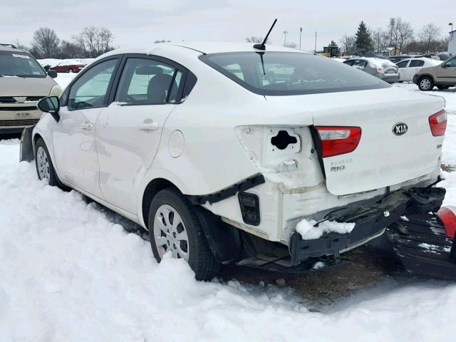 KNADM4A38E6416708 - 2014 KIA RIO LX WHITE photo 3