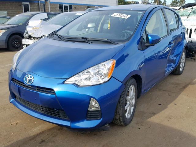 JTDKDTB33C1012535 - 2012 TOYOTA PRIUS C BLUE photo 2