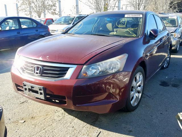 JHMCP26788C010843 - 2008 HONDA ACCORD EX BURGUNDY photo 2