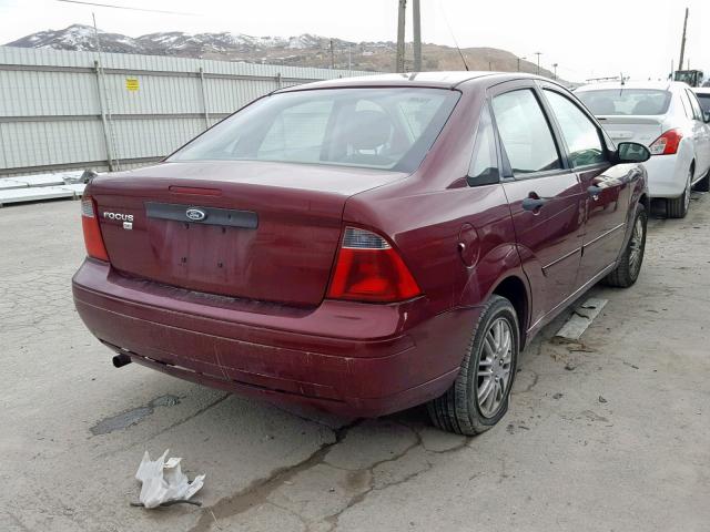 1FAFP34NX7W322297 - 2007 FORD FOCUS ZX4 MAROON photo 4