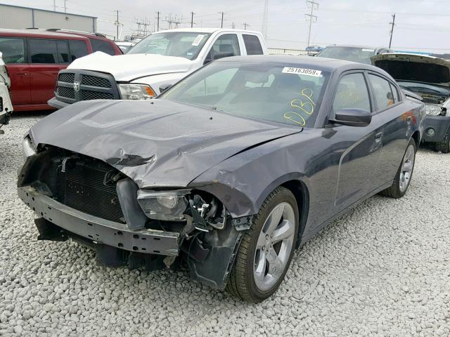 2C3CDXHG0DH594929 - 2013 DODGE CHARGER SX GRAY photo 2